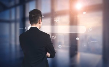 Dijital bilgilere ve çevrimiçi verilere ulaşmak için arama motoru arayüzü. Arama motoru veri bulur, arama motoru araştırmayı destekler, pazarlamayı yürütür, arama motoru SEO 'yu geliştirir. Kefil