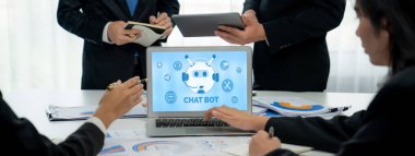 Chatbot yazılım uygulaması canlı çevrimiçi iş için otomatik olarak müşteri sorularına cevap verir