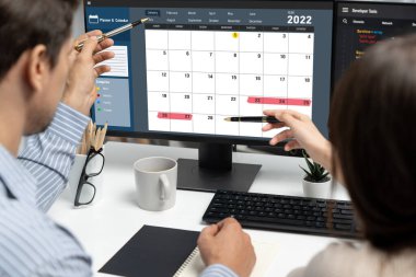 Kişisel organizatör ve çevrimiçi iş dünyası için hızlı zamanlama planlaması için bilgisayar yazılım uygulaması takvimiName