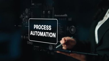 Dijital Grafikler ve Veri Görselleştirmeleri ile İş Profesyonel Sunum Süreci Otomasyon Kavramı. Asemptotik akıllı veri analitiği.