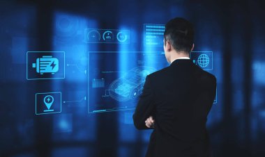 Akü sistemi, güç kontrolü, çekiş motoru, şarj arayüzü ve yenilenebilir ve akıllı enerji kaynaklarıyla bütünleşmeyi gösteren teknik bir tasarım.