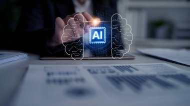 LLM Teknoloji, Büyük Veri, Makine Öğrenme, İş Desteği için Üretici AI, Geleceğin AI Teknolojisi ve Yapay Zeka Mühendisliği Asistan Beyin İşlemcisi. Eğri