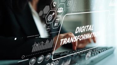 Gelişmiş Teknoloji ve Veri Analizi Kullanılarak Dijital Dönüşüm İşletme Profesyoneli. Asemptotik akıllı veri analitiği.