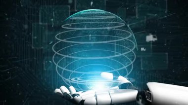 Bu fütüristik dijital küresel illüstrasyon, küresel bağlantı ve yenilikleri zarif ve soyut bir tasarımla sergileyen 3D el ele tutuşan teknoloji sembollerini içeriyor. Xenic