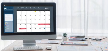 Kişisel organizatör ve çevrimiçi iş dünyası için hızlı zamanlama planlaması için bilgisayar yazılım uygulaması takvimiName