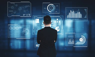 Analitik, içgörü ve performansı gösteren büyük bir veri gösterge paneli. Veriler kararları destekler, veriler eğilimleri ortaya çıkarır, veriler analitiği güçlendirir ve stratejiyi değiştirir. Kefil