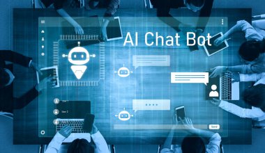 Yapay zeka sohbet robotu arayüzü otomatik kullanıcı desteği ve bilgi alışverişi için iletişimi, sohbet robotunu ve yapay zeka etkileşimini kolaylaştırır.