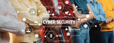 Günümüzde dijital ortamda koruma, tespit ve erişim kontrolü gibi anahtar kavramları vurgulayan, siber güvenliğe odaklı çeşitli bir grubun görsel bir temsili. Dostluk