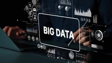 Modern Ofis Ayarlarındaki Grafikler ve Dijital Elementlerle Büyük Veri Analizinin Dinamik Görselleştirilmesi. Asemptotik akıllı veri analitiği.