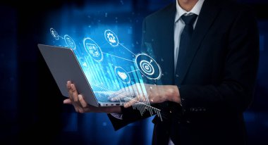 Proje yönetimi paneli proje yönetimi stratejisini, planlama, proje yönetimi iş akışını ve daha iyi koordinasyon için proje yönetim ikonlarını gösteriyor. Eğri