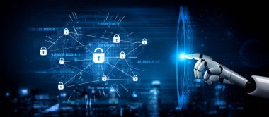 Yapay zeka, akıllı tehdit algılama, sanal güvenlik duvarları ve otomatik sistemlerle güvenlik açığını ve saldırıları önlemek için siber güvenliği güçlendirir. Yapay Zeka Çizgisi