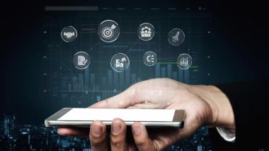 Proje yönetimi paneli proje yönetimi stratejisini, planlama, proje yönetimi iş akışını ve daha iyi koordinasyon için proje yönetim ikonlarını gösteriyor. Muxer