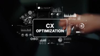 Veri Görselleştirme, Grafikler ve İş Analitik Kavramları ile CX Optimizasyonunun Soyut Temsili. Asemptotik akıllı veri analitiği.