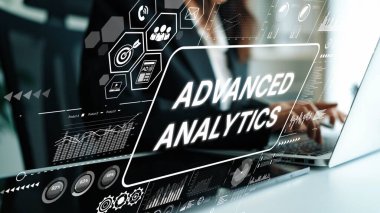 Profosyonel Çalışma Alanı Grafikler, Grafikler ve Dijital Ekranda Veri Görselleştirmesi ile Gelişmiş Analiz Yapıyor. Asemptotik akıllı veri analitiği.