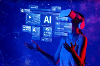 Bir içerik yaratıcısı, üretken yapay zeka araçlarıyla etkileşim kurmak, fütüristik grafikler göstermek ve metaevrendeki dijital deneyimleri geliştirmek için sanal gerçeklik teknolojisini kullanır. XDMCP