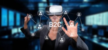 Sanal gerçeklikte B2C etkileşiminin görsel bir temsili, müşteri katılımına modern yaklaşımları ve gelişmiş teknolojinin pazarlama entegrasyonunu gözler önüne seriyor. XDMCP