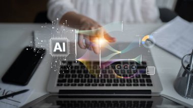 LLM Teknoloji, Büyük Veri, Makine Öğrenme, İş Desteği için Üretici AI, Geleceğin AI Teknolojisi ve Yapay Zeka Mühendisliği Asistan Beyin İşlemcisi. Eğri