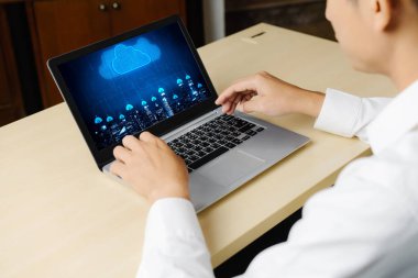 Mod uzak çalışma ve kişisel veri depolama için bulut hesaplama yazılımı