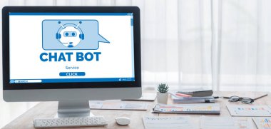 Chatbot yazılım uygulaması canlı çevrimiçi iş için otomatik olarak müşteri sorularına cevap verir