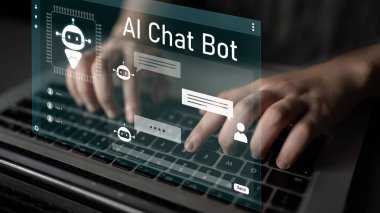 Yapay zeka sohbet robotu arayüzü otomatik kullanıcı desteği ve bilgi alışverişi için iletişimi, sohbet robotunu ve yapay zeka etkileşimini kolaylaştırır