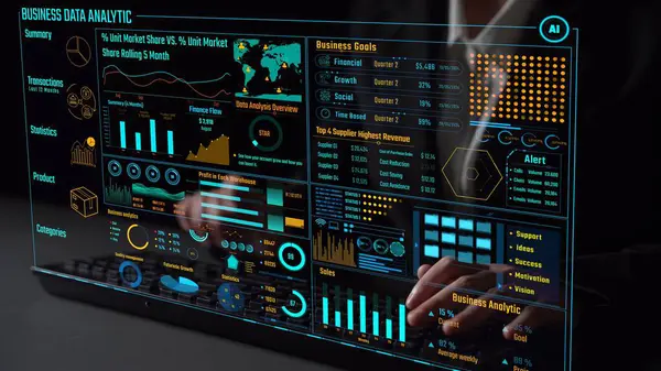 Modern dijital işletmelerde veri analizi ve gerçek zamanlı analitik, öngörü veri modellemesi, iş zekası analizleri ve veri odaklı karar verme stratejisi. Thunk