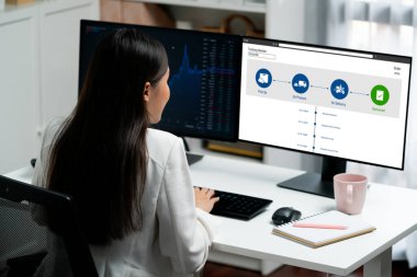 E-ticaret ve canlı çevrimiçi iş için malzeme taşıma ve teslimat izleme sistemi
