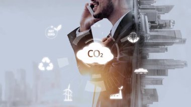 Net sıfır hedefler ve CO2 azaltma stratejisi sürdürülebilirlik, yeşil enerji entegrasyonu, net sıfır emisyon politikaları ve iş ve toplum için iklim dostu sürdürülebilirlik çözümleri. Muxer