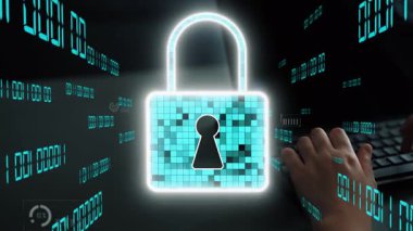 Bu görüntü, güvenli bilgi yönetiminin önemini vurgulayan dijital grafikler ve grafikler üzerine parlayan bir kilit ile modern bir veri güvenliği fikrini temsil etmektedir. Xenic