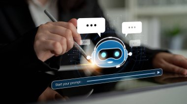 Yapay Zeka Asistanı Chatbot Prompt Mühendislik Tarafından Açıklanabilir Yapay Zeka Bilgileri ve Akıllı İş Desteği için LLM Derin Öğrenme Teknolojisi tarafından kontrol ediliyor. Eğri