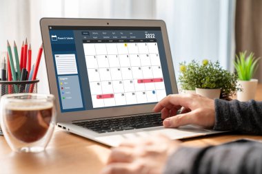 Kişisel düzenleyici ve çevrimiçi iş için mod zamanlama planlaması için bilgisayar yazılım uygulaması takvimiName
