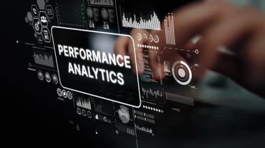 Modern İş Ortamı 'nda Performans Analitik Veri Görselleştirme ve Analizi için Dijital Arayüz' e bağlanılıyor. Asemptotik akıllı veri analitiği.
