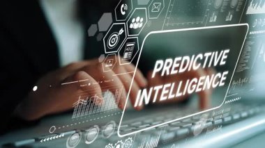 Modern İş Ortamı 'nda Öngörüsel Zeka Gösterme Teknolojisi ile Elleri Bağlı. Asemptotik akıllı veri analitiği.