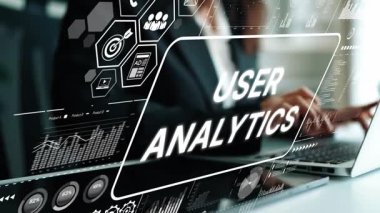 Dijital Pazarlama Stratejisinde İş Sezgileri ve Performans Ölçüleri için Kullanıcı Analitik Veri Görselleştirmesi. Asemptotik akıllı veri analitiği.