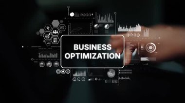 Modern işletmelerde verimliliği ve verimliliği artırmak için dijital araçlar kullanan iş optimizasyon stratejisi. Asemptotik akıllı veri analitiği.