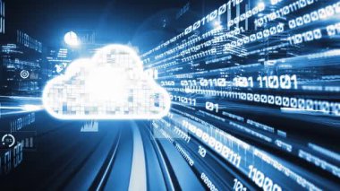 Akıllı paylaşım yazılımıyla bulut bilgisayarı ve çevrimiçi veri depolama. Yeni bilgi çağındaki küresel eğilimleri değiştiren akıllı dijital dönüşüm ve teknoloji bozulması kavramı .