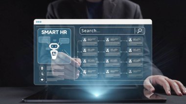 İnsan kaynakları yönetimine yönelik fütüristik bir yaklaşım, profesyonel ortamlarda işe alım verimliliğinin ve karar verme mekanizmasının geliştirilmesine yönelik yapay zeka güdümlü teknolojiyi sergiliyor. Dörtgen