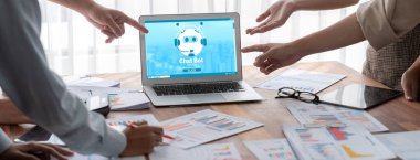 Chatbot yazılım uygulaması canlı çevrimiçi iş için otomatik olarak müşteri sorularına cevap verir