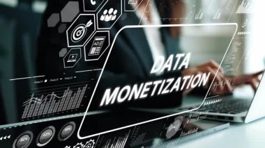 Arkaplanda Dijital Analizler ve Grafiklerle Veri Monetizasyonu Stratejisinde İşletme Profesyonelliği. Asemptotik akıllı veri analitiği.