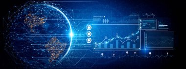 Veri görselleştirme, eğilim, veri raporu ve veri grafiği de dahil olmak üzere analitik ve performans takibi için ileri teknoloji veri görselleştirme paneli. Kefil