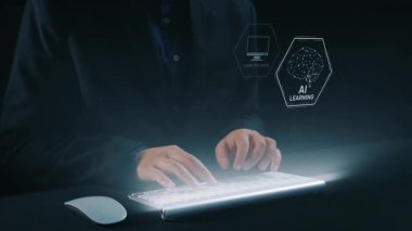 Yapay zeka öğrenme sistemi derin öğrenme, denetimli makine öğrenme ve doğal dil işleme gerektirir. Yapay zeka öğrenme diyagramı yapay zekanın otomasyon ve veri işlemede nasıl geliştiğini gösteriyor. Elide