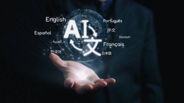 Birden fazla dille küresel iletişim, dijital çeviri araçları, çok dilli teknoloji, kültürler arası iletişim ve sanal dil öğrenme ortamları. Elide