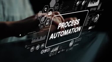 İşlemde Teknolojinin Geleceği Otomasyon Görsel Temsil ve Dijital Arayüz. Asemptotik akıllı veri analitiği.