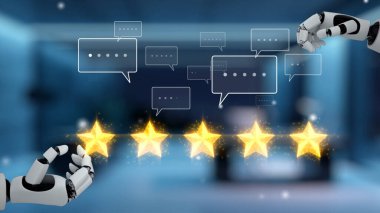 Yapay zeka, müşteri değerlendirmelerini tatmin, rafine hizmetleri geliştirmek ve marka itibarını artırmak için duygusal araçlar ve sanal asistanlarla analiz eder. Çağ