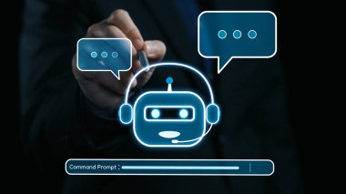 Yapay Zeka Asistanı Chatbot Prompt Mühendislik Tarafından Açıklanabilir Yapay Zeka Bilgileri ve Akıllı İş Desteği için LLM Derin Öğrenme Teknolojisi tarafından kontrol ediliyor. Elide