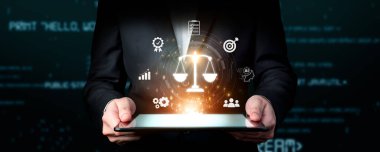 Bu görüntü, dijital çağda yönetimin ve uyumun önemini vurgulayan yapay zekanın, etiğin ve hukukun kritik kesişimlerini görsel olarak temsil etmektedir. XDMCP