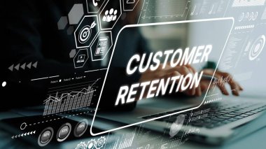 Modern bir İşyeri Ayarında Müşteri Saklama ve Dijital Analiz ve Veri Görselleştirme Stratejisi. Asemptotik akıllı veri analitiği.