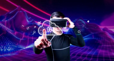 Bir bulut arayüzü ile ilişkili sanal gerçeklik kullanıcısının dinamik bir temsili, dijital veri yönetimi ve bulut hesaplama teknolojisinin geleceğini vurguluyor. XDMCP