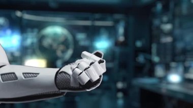 Fütürist bir robot el, teknolojideki ve yapay zekadaki devrimsel gelişmeleri sembolize eden bir devre ağı ile çevrili dijital bir mikroçipi elinde tutar. Auvana