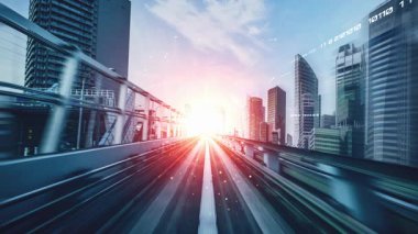 Siber küresel iletişim ve kodlama kavramında dijital veri akışı çevik dijital dönüşümü, yıkıcı yeniliği göstermek için hızlı hızlı aktarım vizyonu oluşturur .