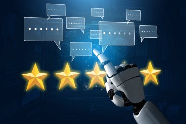 Yapay zeka, müşteri değerlendirmelerini tatmin, rafine hizmetleri geliştirmek ve marka itibarını artırmak için duygusal araçlar ve sanal asistanlarla analiz eder. Kefil